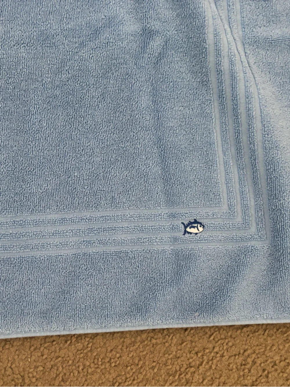 Used Once Southern Tide Light Blue Bath Mats - Set Of 6